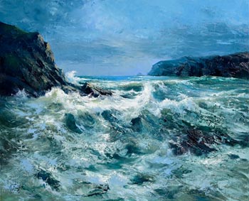 Annemarie Bourke, Restless Sea II, Kerry Coast at Morgan O'Driscoll Art Auctions