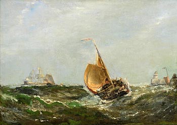 Edwin Hayes, Fishing Boat in Rough Seas at Morgan O'Driscoll Art Auctions