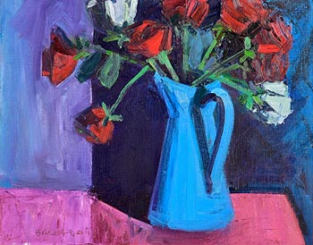 Brian Ballard, Blue Jug and Roses (2019) at Morgan O'Driscoll Art Auctions