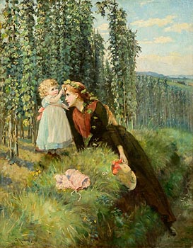 Charles Russell, In the Hop Fields (1899) at Morgan O'Driscoll Art Auctions