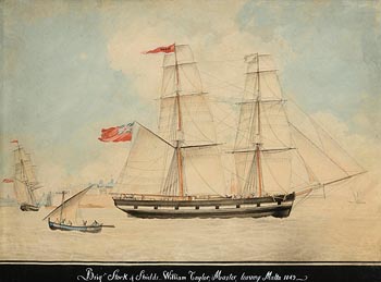 Nicholas Cammillieri, Brig Stork of Shields - William Taylor, Master, Leaving Malta (1849) at Morgan O'Driscoll Art Auctions