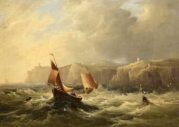 Frederick Calvert, Fishing Boats in a Squall Off the Coast of Dover at Morgan O'Driscoll Art Auctions