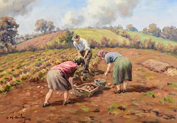 Charles J. McAuley, The Potato Gatherers at Morgan O'Driscoll Art Auctions