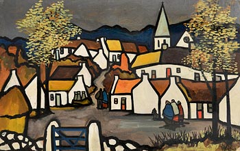 Markey Robinson, Blue Gate to the Village at Morgan O'Driscoll Art Auctions