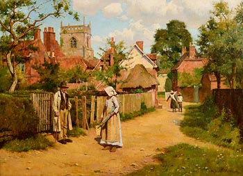 William Teulon Blandford, The Village of Blewsbury, Oxfordshire at Morgan O'Driscoll Art Auctions