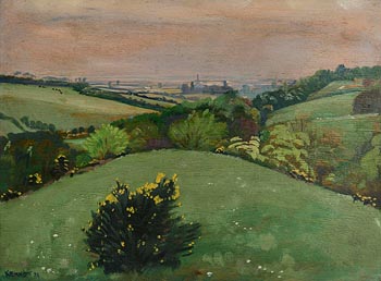 Harry Aaron Kernoff, View of Dublin Mountains from Bohernabreena, Glenasmole (1924) at Morgan O'Driscoll Art Auctions