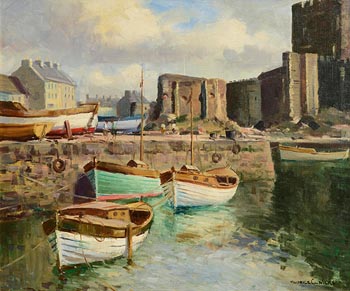 Maurice Canning Wilks, Carrickfergus Harbour, Antrim at Morgan O'Driscoll Art Auctions
