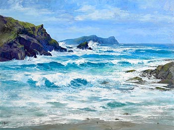 Annemarie Bourke, A Windy Day, Clogher Strand, Kerry at Morgan O'Driscoll Art Auctions