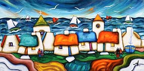 Annie Robinson, Coastal Village at Morgan O'Driscoll Art Auctions