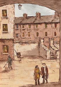 Tom Cullen, Dublin Street Scene (1982) at Morgan O'Driscoll Art Auctions