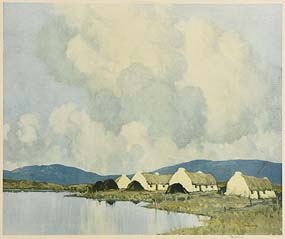 Paul Henry, Cottages by the Shoreline at Morgan O'Driscoll Art Auctions