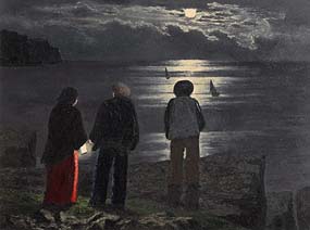 Ciaran Clear, Moonrise on the Headland at Morgan O'Driscoll Art Auctions
