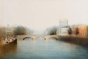 Anthony Robert Klitz, Four Courts, The River Liffey, Dublin at Morgan O'Driscoll Art Auctions