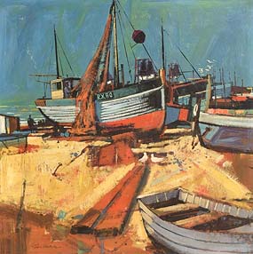 John Skelton, Fishing Boats, Kilkeel, Co Down at Morgan O'Driscoll Art Auctions