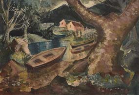 Arthur Armstrong, Boat in a Landscape at Morgan O'Driscoll Art Auctions