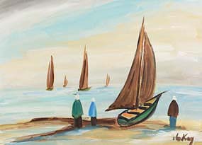Markey Robinson, Launching the Boat at Morgan O'Driscoll Art Auctions