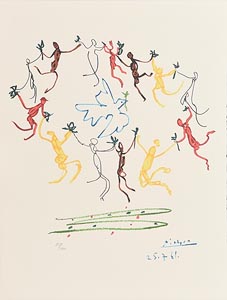 Pablo Picasso, Dancers Around Dove of Peace (1983) at Morgan O'Driscoll Art Auctions