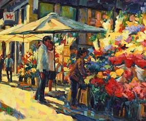 Norman Teeling, The Flower Market at Morgan O'Driscoll Art Auctions