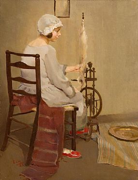 Kathleen Isabella Mackie, The Spinner (1923) at Morgan O'Driscoll Art Auctions