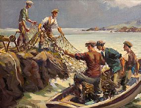Charles J. McAuley, Unloading the Catch at Morgan O'Driscoll Art Auctions