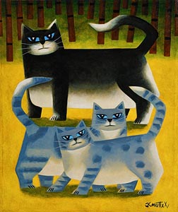 Graham Knuttel (1954-2023), Blue Eyed Cats at Morgan O'Driscoll Art Auctions