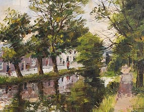 Fergus O'Ryan, The Canal Mespil Road at Morgan O'Driscoll Art Auctions