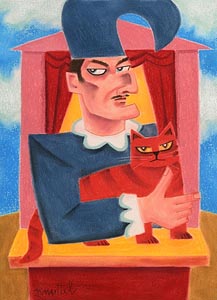 Graham Knuttel (1954-2023), Mr Punch and Cat at Morgan O'Driscoll Art Auctions