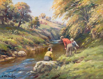 Charles J. McAuley, Fishing for Tiddlers at Morgan O'Driscoll Art Auctions