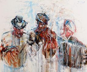 John Brian Vallely, The Three Travelling Musicians at Morgan O'Driscoll Art Auctions