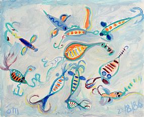 Tony O'Malley, Fish Baits (1986) at Morgan O'Driscoll Art Auctions
