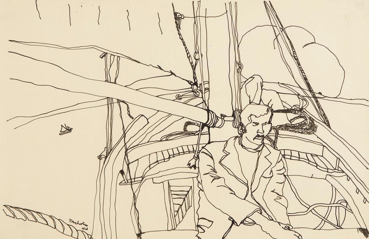Nick Nicholls, Man Seated by Mast at Morgan O'Driscoll Art Auctions