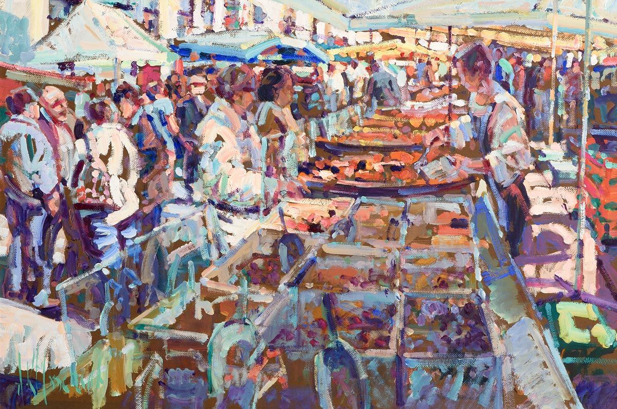 Arthur K. Maderson, Paella Stall, Gange Market, France at Morgan O'Driscoll Art Auctions