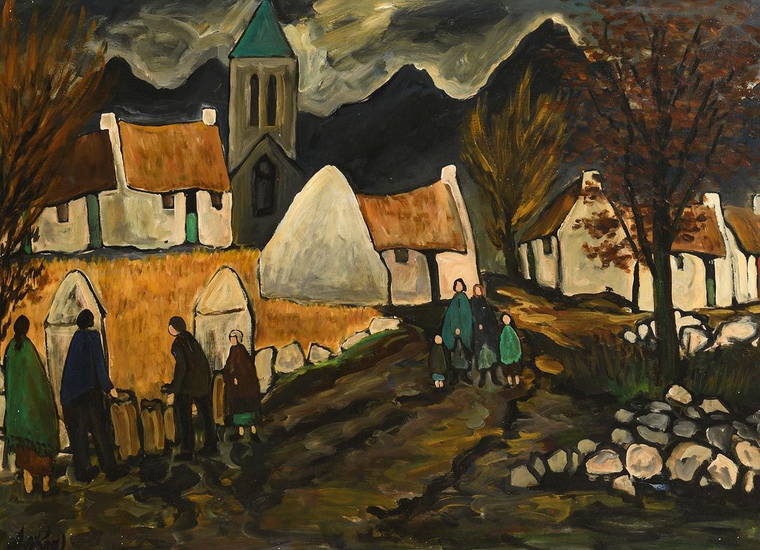 Markey Robinson, Village with Shawlies at Morgan O'Driscoll Art Auctions