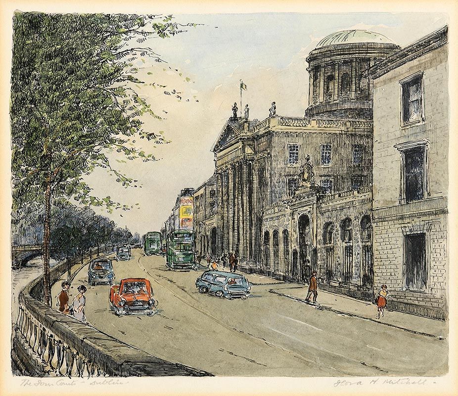 Flora Mitchell, The Four Courts, Dublin at Morgan O'Driscoll Art Auctions