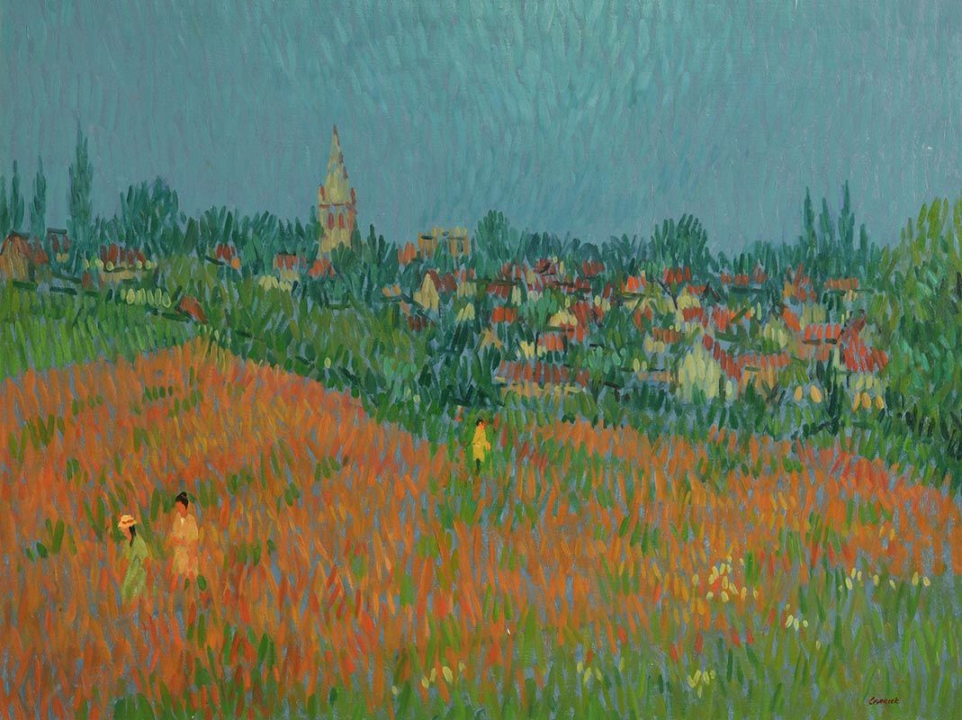 Desmond Carrick, Crossing a Field of Peas at Crepy-en-Valois at Morgan O'Driscoll Art Auctions