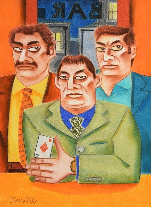 Graham Knuttel, Card Players at Morgan O'Driscoll Art Auctions