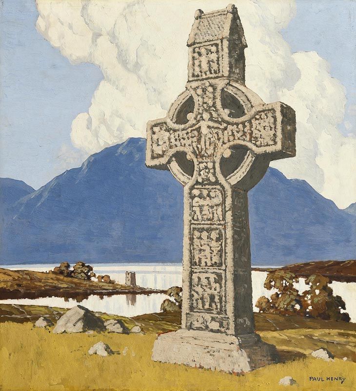 Paul Henry, Celtic Cross in a West of Ireland Landscape c.1929 at Morgan O'Driscoll Art Auctions