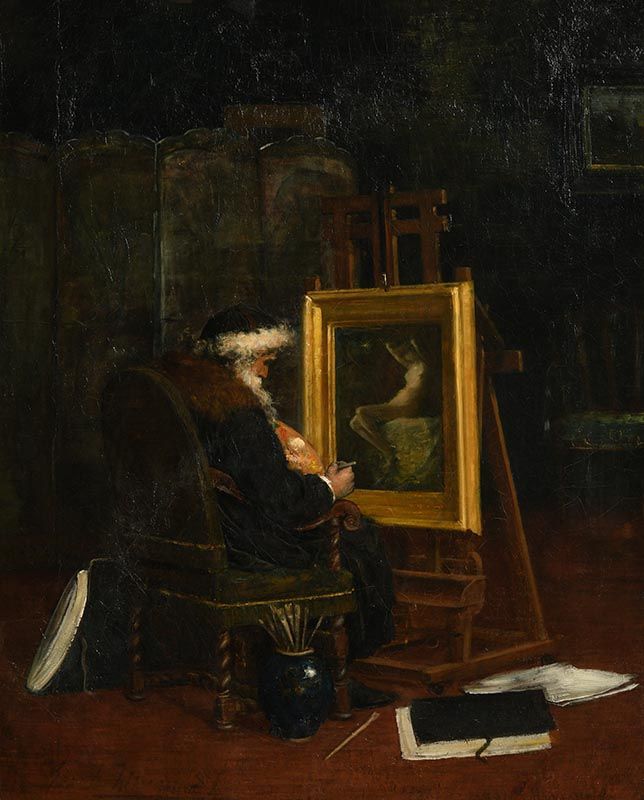 Lot 108 'Artist in His Studio' by 19th Century English