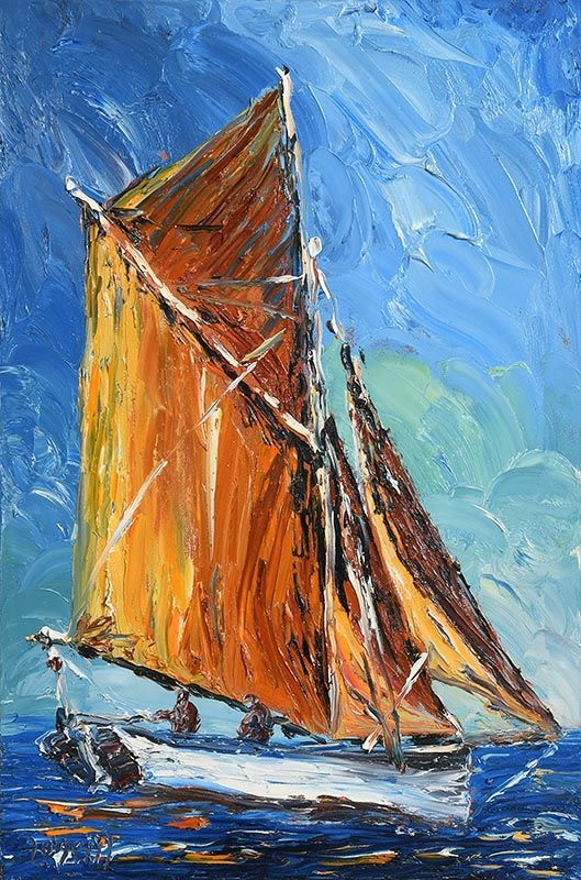 Liam O'Neill, Sailing off Spiddal, Galway at Morgan O'Driscoll Art Auctions