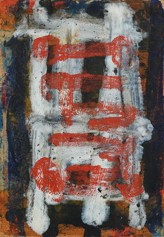 Camille Souter, Composition Red on White (1956) at Morgan O'Driscoll Art Auctions