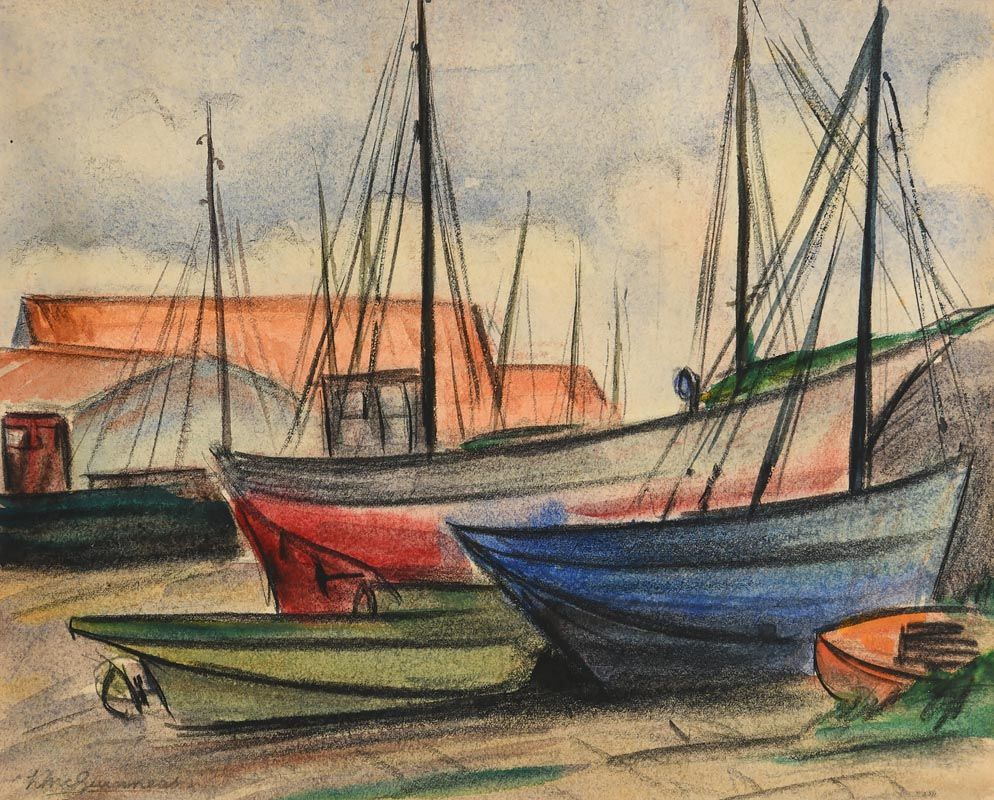 Norah Allison McGuinness, The Boat Yard at Morgan O'Driscoll Art Auctions
