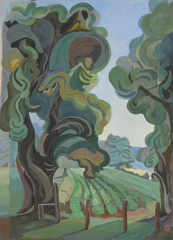 Sylvia Cooke, Fauve Trees and Fields, Carraigacunna Castle Estate, Killavullen, Cork at Morgan O'Driscoll Art Auctions
