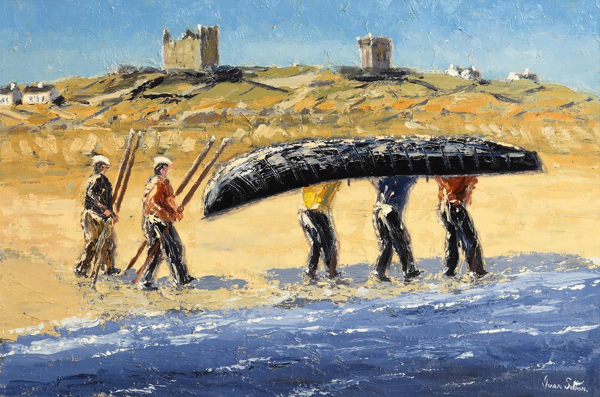 Ivan Sutton, Launching Currach Inisheer, Co. Galway at Morgan O'Driscoll Art Auctions