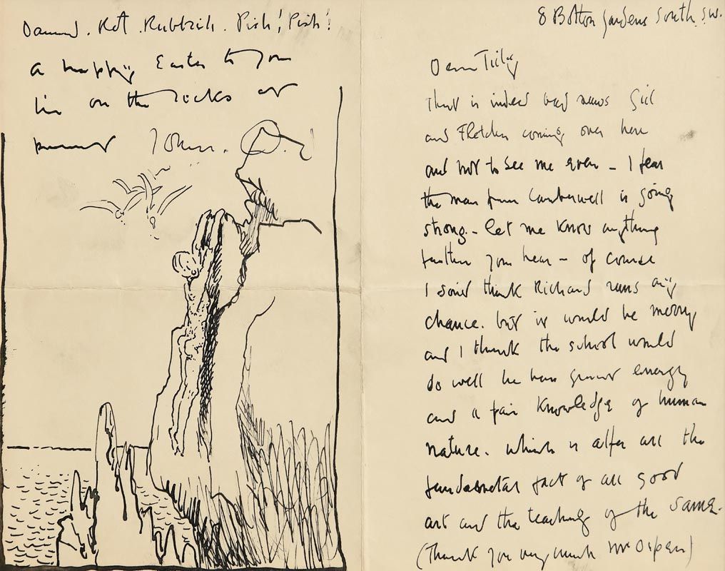 Sir William Orpen, Man Hanging from a Cliff at Morgan O'Driscoll Art Auctions