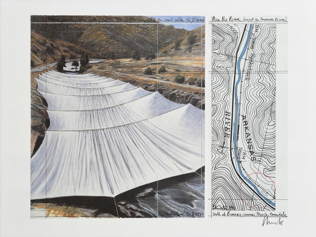 Christo, Over the River Project for the Arkansas River State at Morgan O'Driscoll Art Auctions