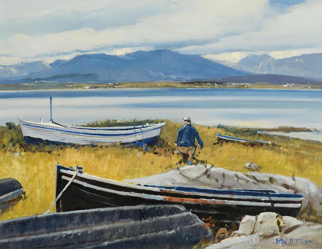 Cecil Maguire, Down by the Monastery, Roundstone (1987) at Morgan O'Driscoll Art Auctions