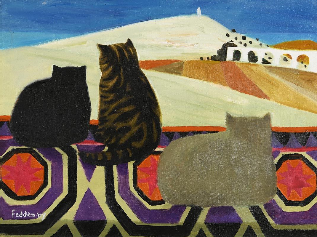Mary Fedden, Cats (2003) at Morgan O'Driscoll Art Auctions