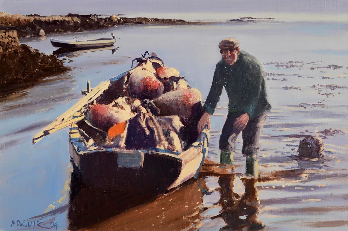 Cecil Maguire, Some Sheep for Inishlacken (1994) at Morgan O'Driscoll Art Auctions