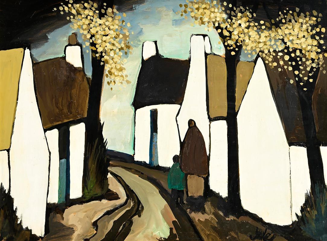 Markey Robinson, Shawlies in the Village at Morgan O'Driscoll Art Auctions