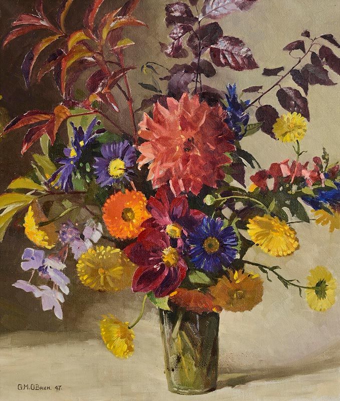 Geraldine  M. O'Brien, Still Life - Vase of Flowers (1947) at Morgan O'Driscoll Art Auctions